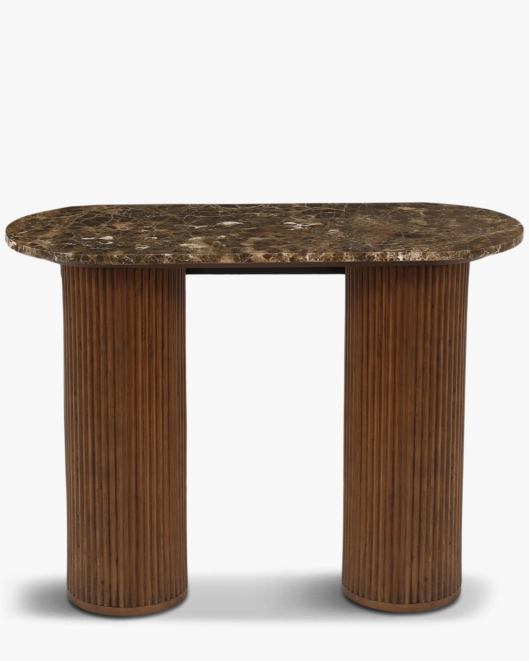 Console, Marbre Dark Emperador & Bois teinté noyer, L100 Oviedo