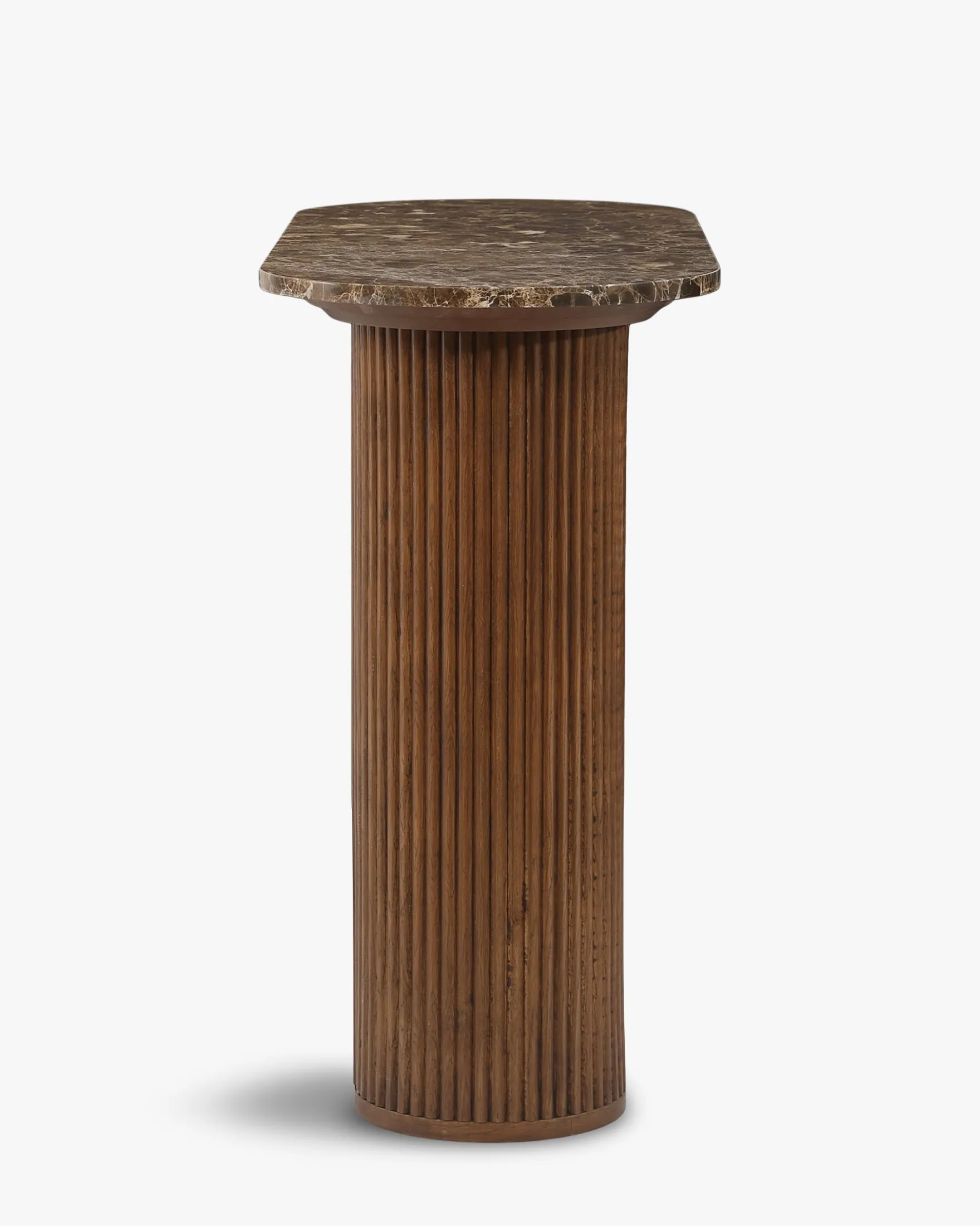 Console, Marbre Dark Emperador & Bois teinté noyer, L100 Oviedo