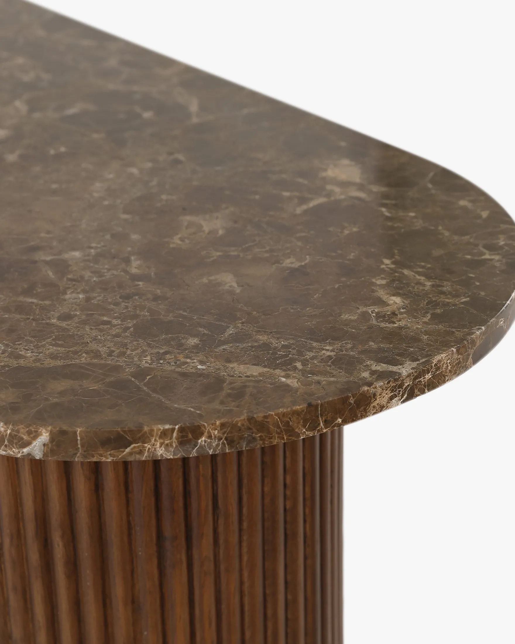 Console, Marbre Dark Emperador & Bois teinté noyer, L100 Oviedo