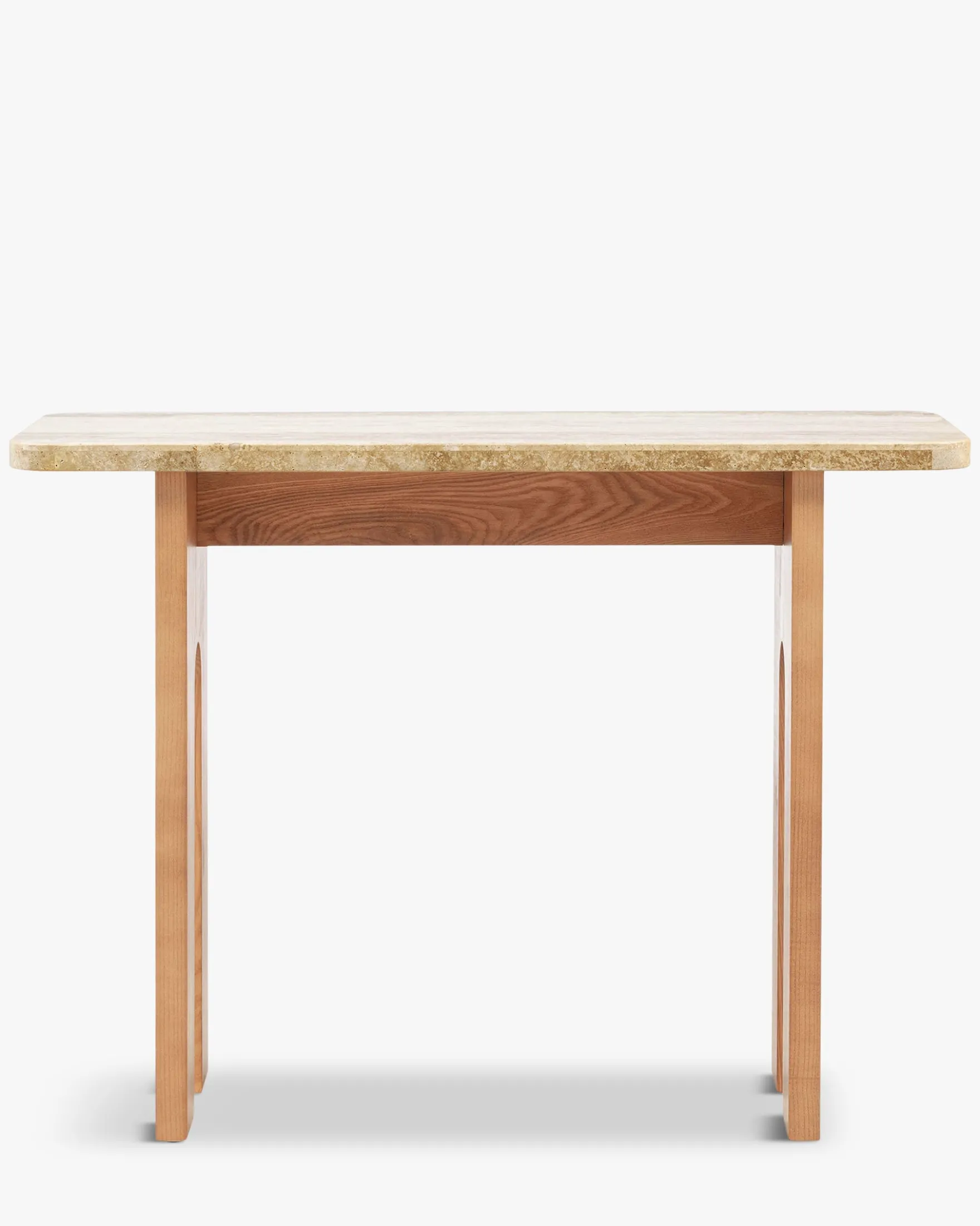 Console, Travertin & bois blond, L100 Danbury
