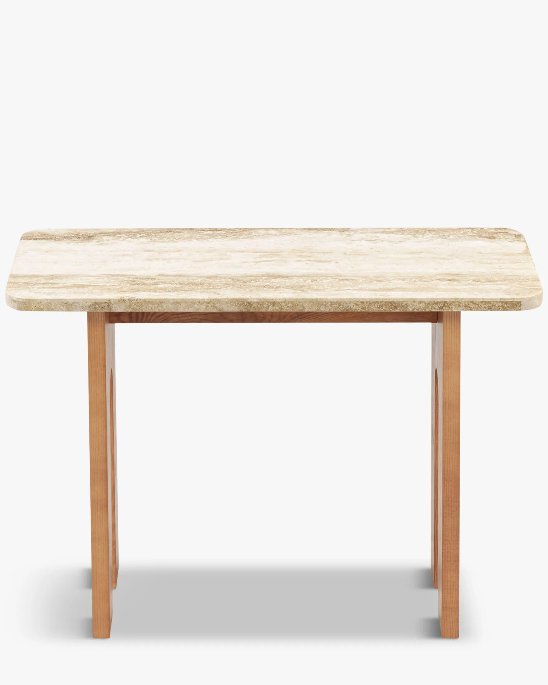 Console, Travertin & bois blond, L100 Danbury