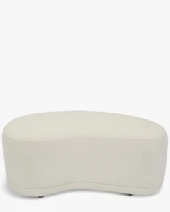 Ensemble banc + pouf, Ecru bouclé Enzo
