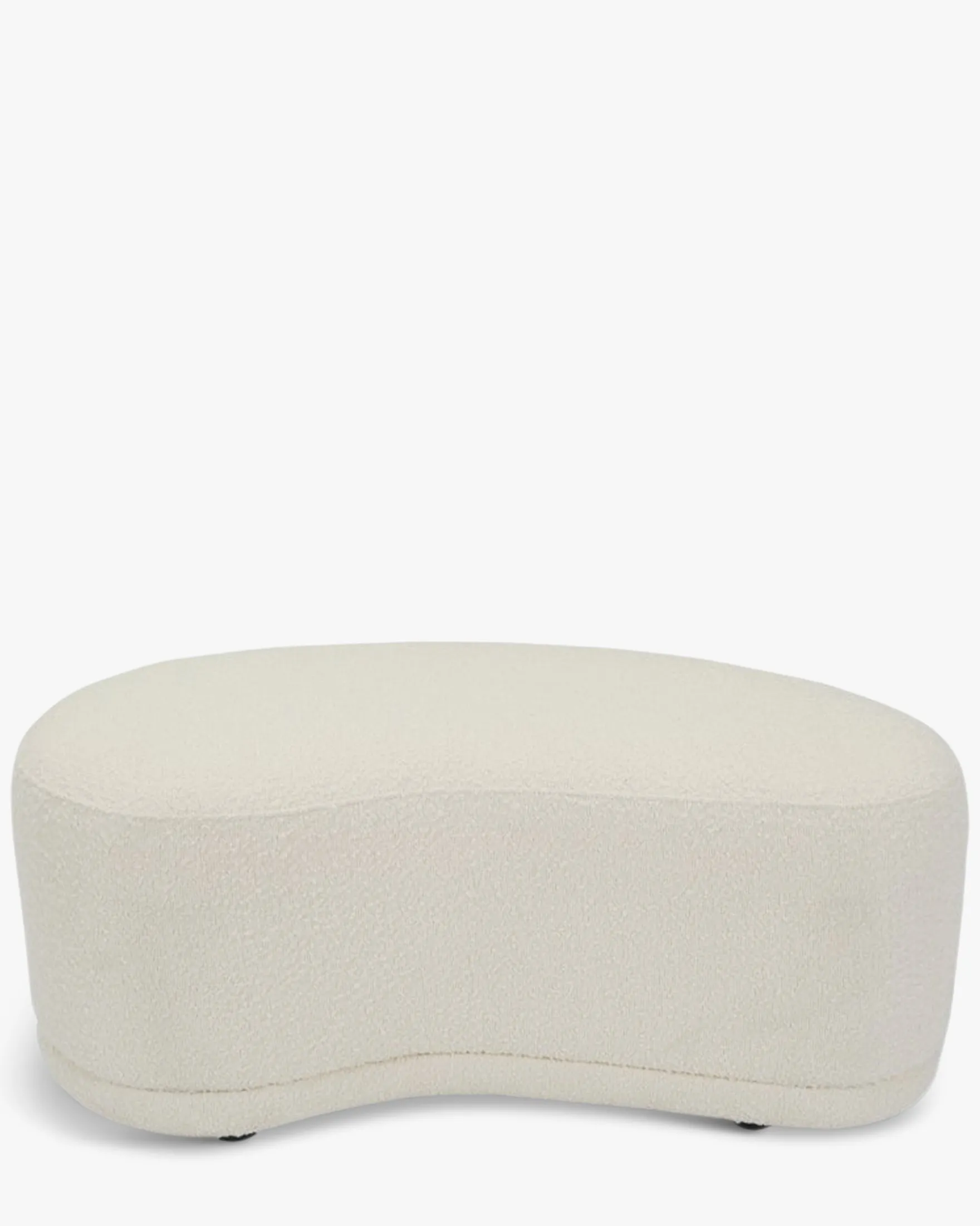 Ensemble banc + pouf, Ecru bouclé Enzo