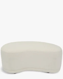 Ensemble banc + pouf, Ecru bouclé Enzo