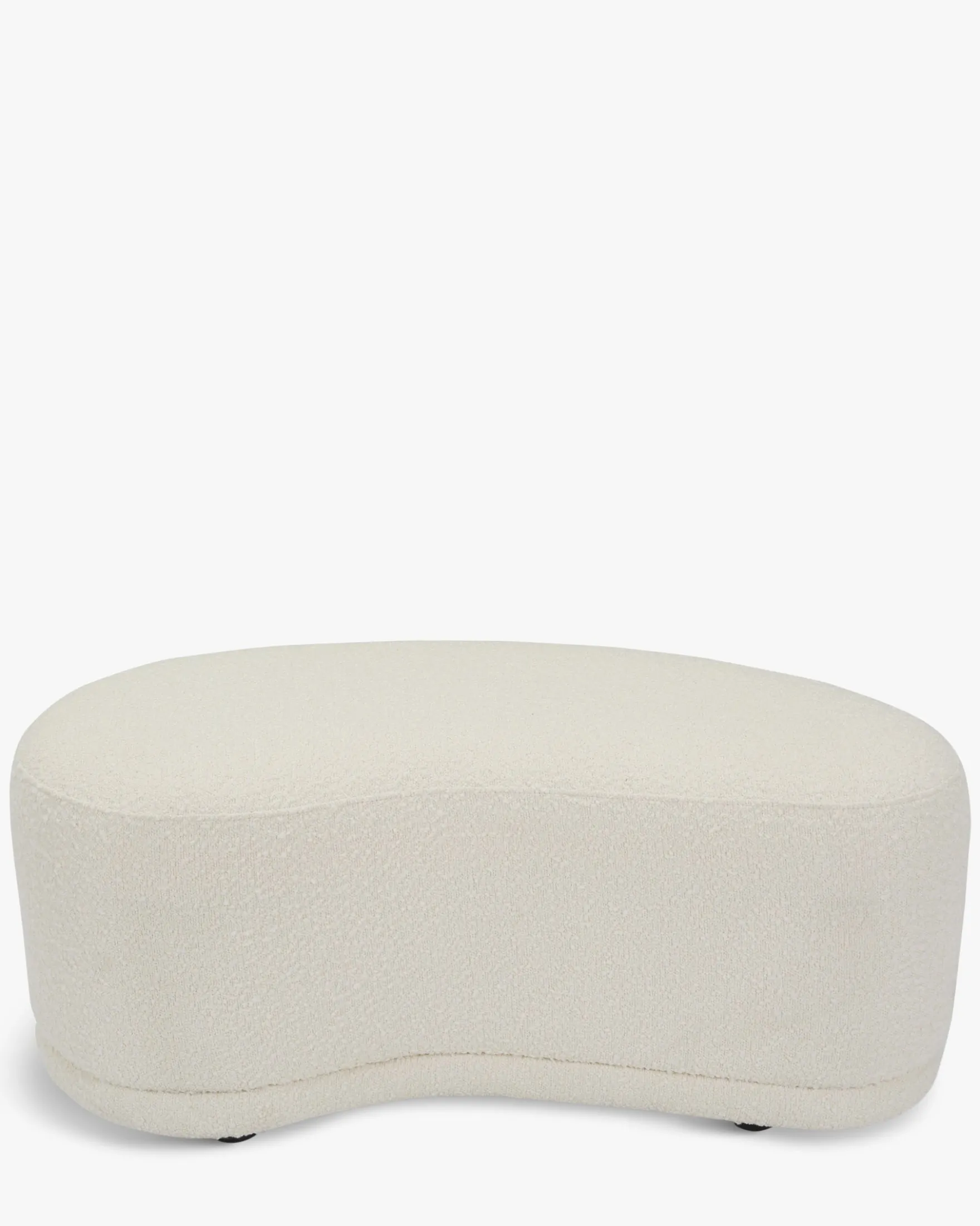 Ensemble banc + pouf, Ecru bouclé Enzo