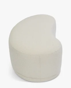 Ensemble banc + pouf, Ecru bouclé Enzo