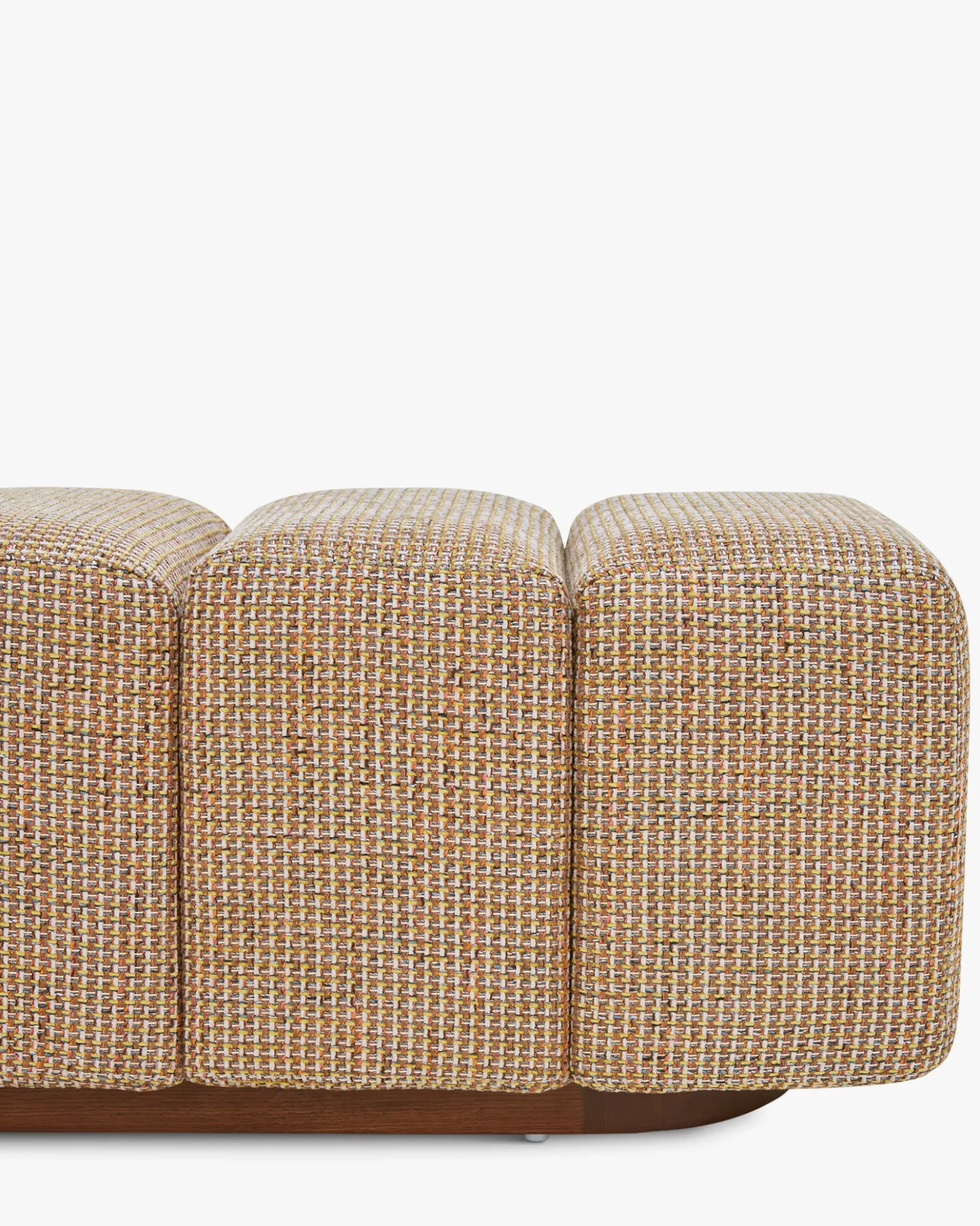 Ensemble banc + pouf, Tweed jaune Miami Jollin, Nami