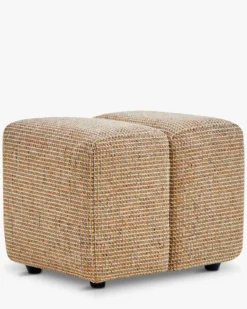 Ensemble banc + pouf, Tweed jaune Miami Jollin, Nami