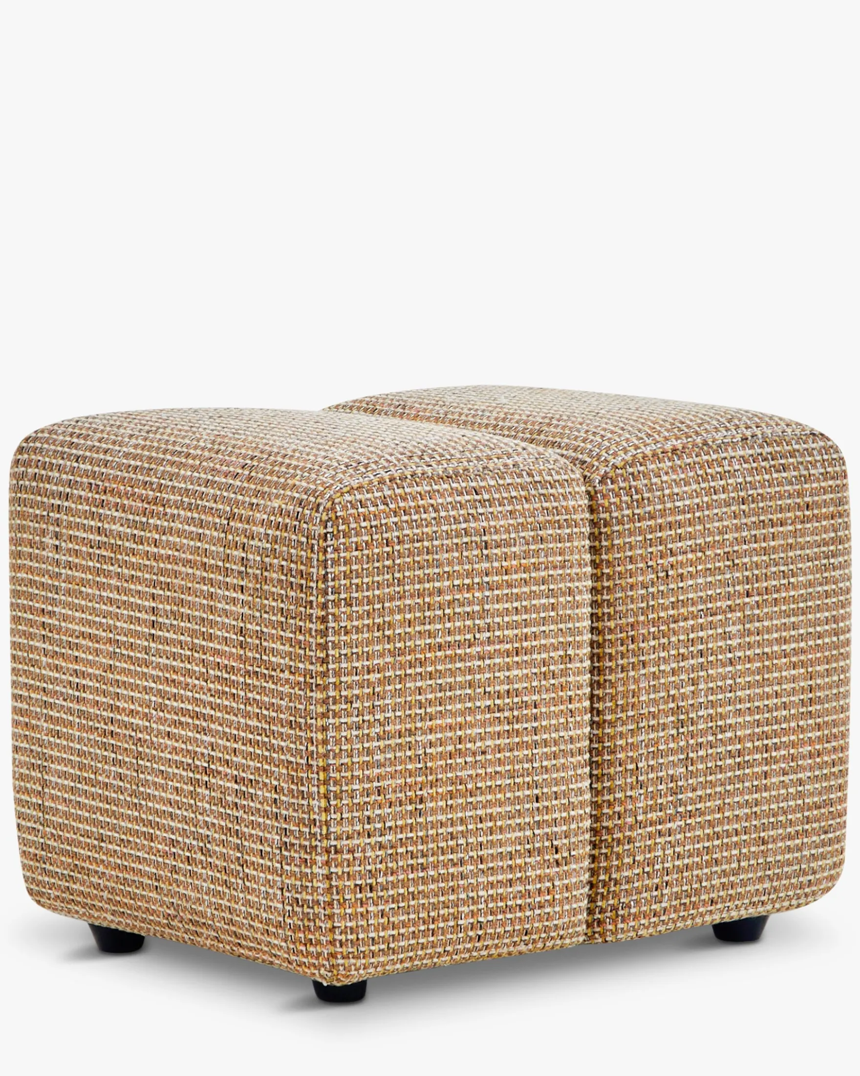 Ensemble banc + pouf, Tweed jaune Miami Jollin, Nami