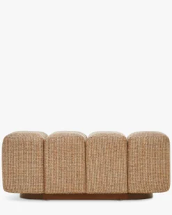 Ensemble banc + pouf, Tweed jaune Miami Jollin, Nami