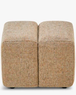 Ensemble banc + pouf, Tweed jaune Miami Jollin, Nami