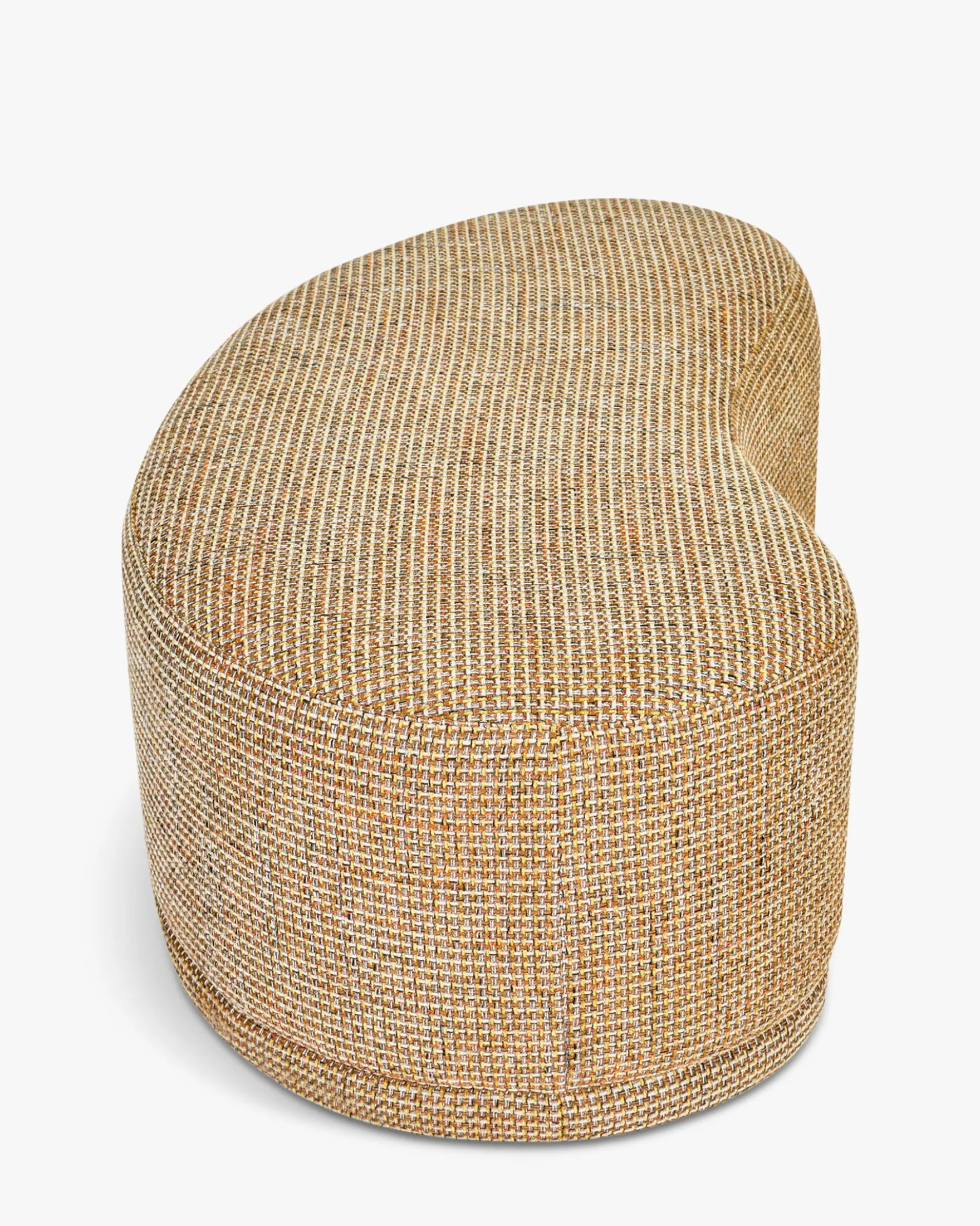 Ensemble banc + pouf, Tweed jaune Miami Enzo