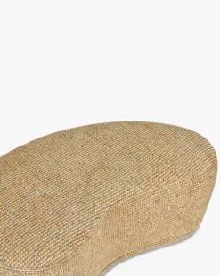 Ensemble banc + pouf, Tweed jaune Miami Enzo
