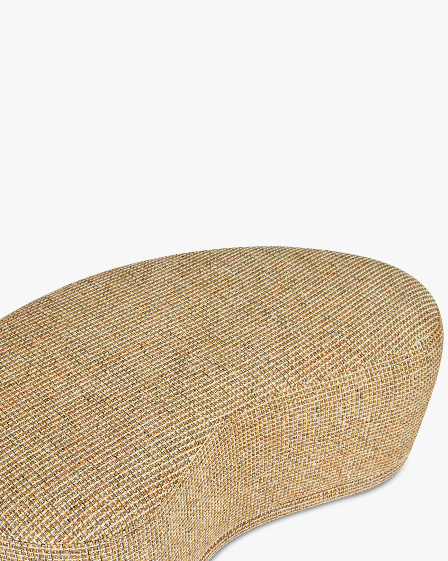 Ensemble banc + pouf, Tweed jaune Miami Enzo