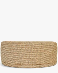 Ensemble banc + pouf, Tweed jaune Miami Enzo