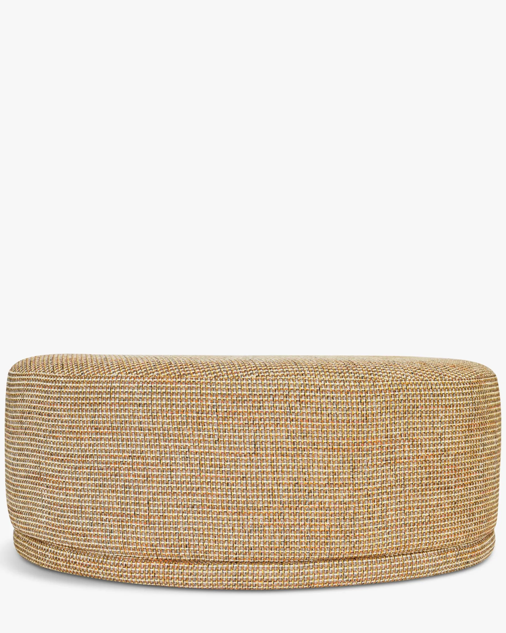 Ensemble banc + pouf, Tweed jaune Miami Enzo