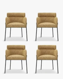Ensemble 4 chaises, Tweed marron écureuil Baron