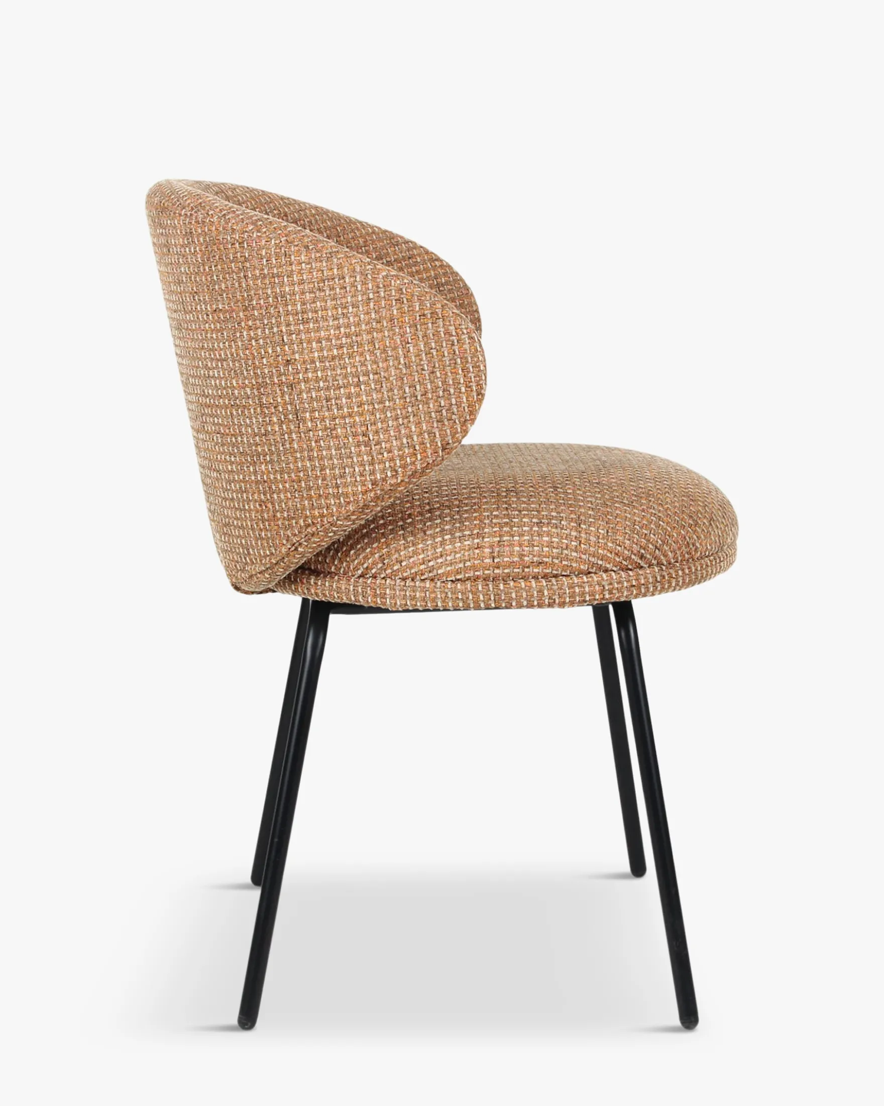 Ensemble 4 chaises , Tweed miami, camel sable, jaune moucheté Savio, Maia