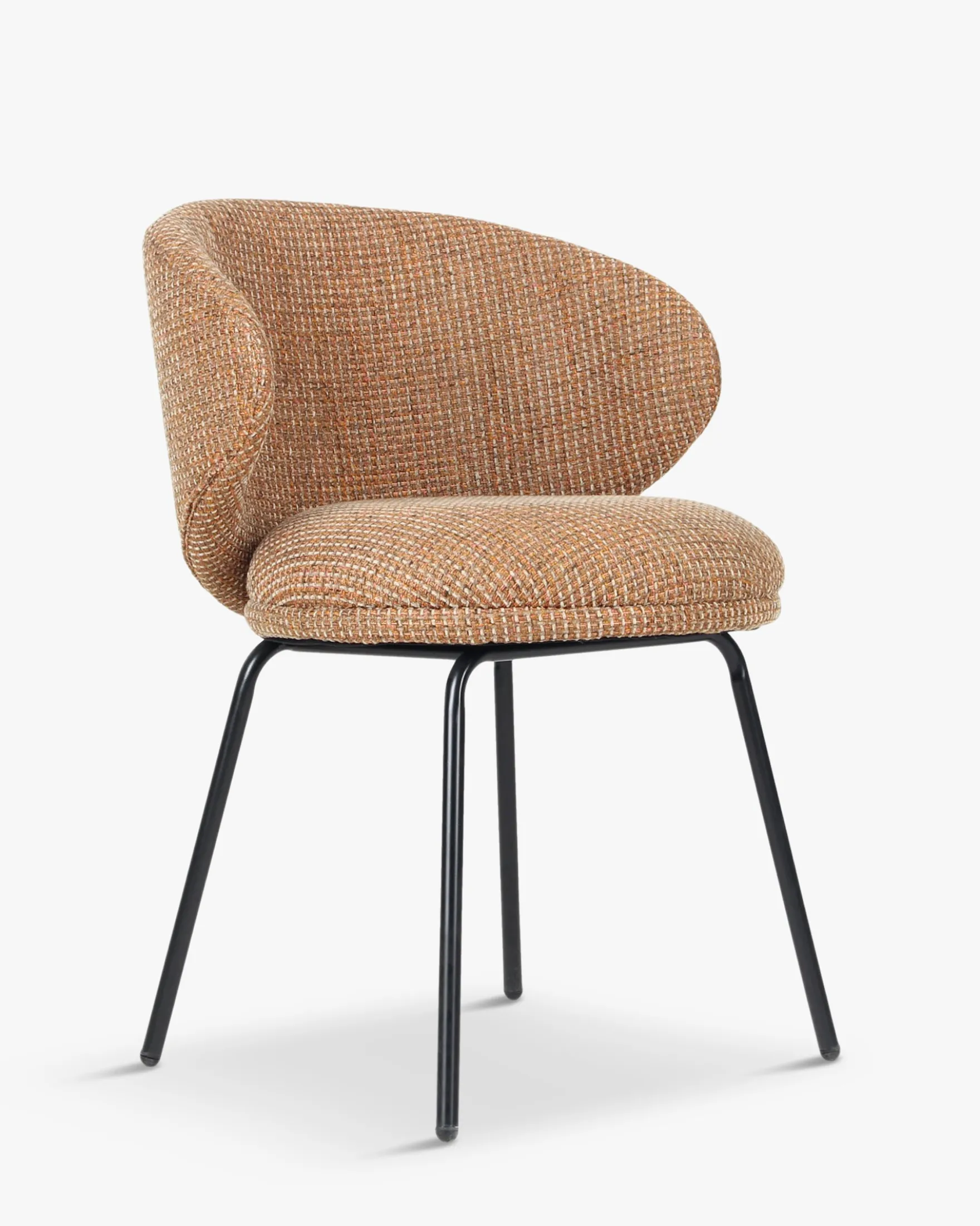 Ensemble 4 chaises , Tweed miami, camel sable, jaune moucheté Savio, Maia