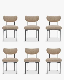 Ensemble de 6 chaises, Jaune moucheté & métal noir Jasper