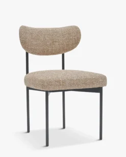 Ensemble de 6 chaises, Jaune moucheté & métal noir Jasper
