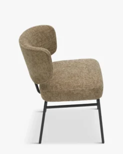 Ensemble de 6 chaises, Tweed taupe & métal noir Abby