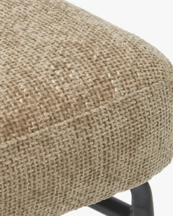 Ensemble de 6 chaises, Tweed taupe & métal noir Abby