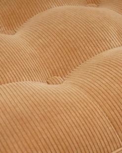 Ensemble de 4 chaises, Velours Côtelé Orange Abricot & Métal Chromé Orea
