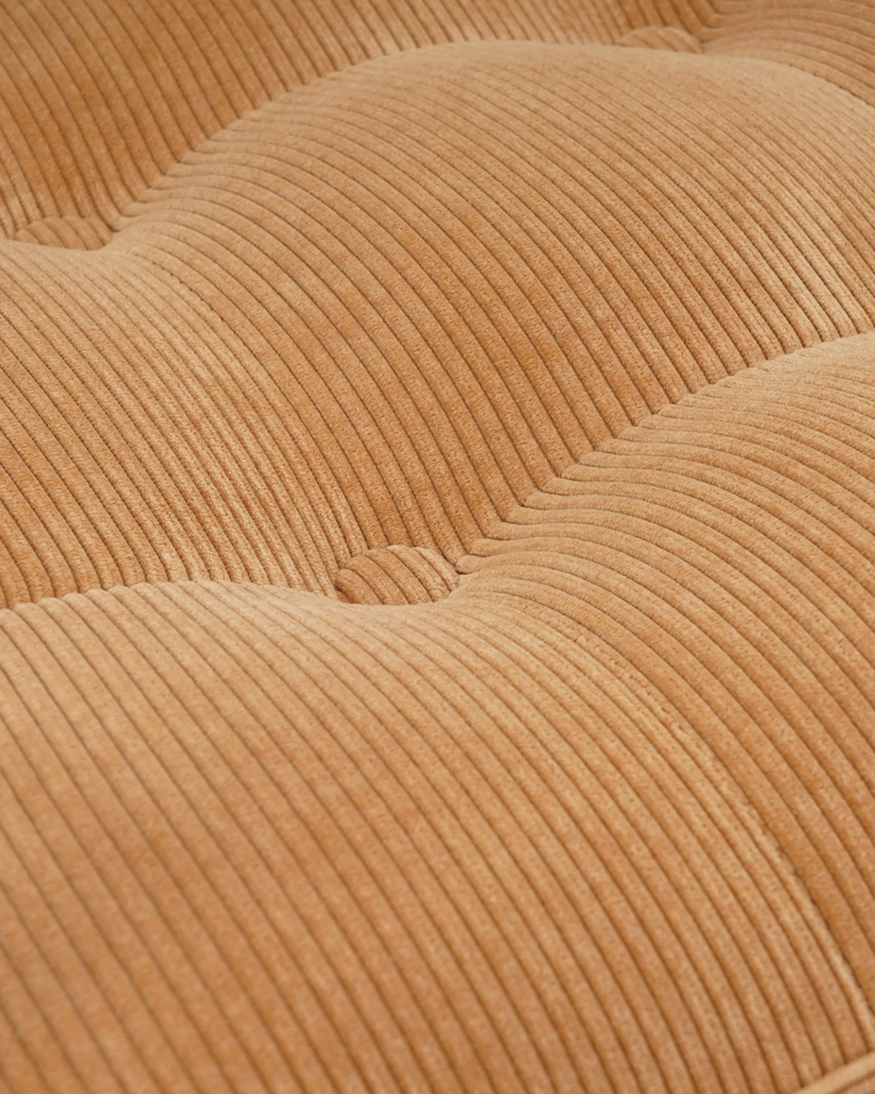 Ensemble de 4 chaises, Velours Côtelé Orange Abricot & Métal Chromé Orea