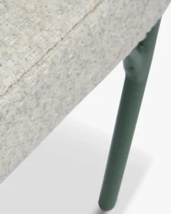 Ensemble de jardin, Table à Manger de Jardin Ronde + 4 Chaises, Blanc, Beige Bouclé & Métal vert Athena, Bonifacio