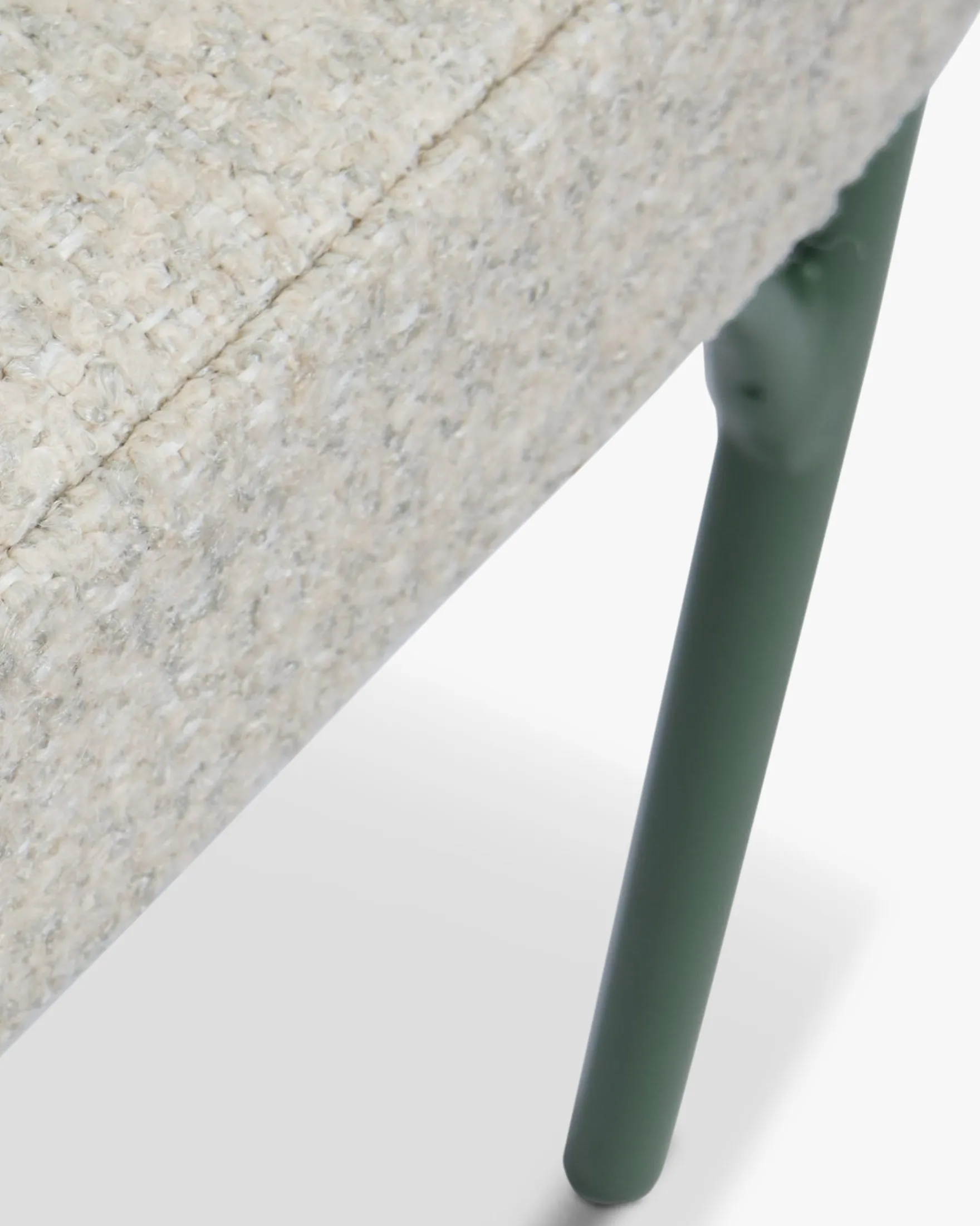 Ensemble de jardin, Table à Manger de Jardin Ronde + 4 Chaises, Blanc, Beige Bouclé & Métal vert Athena, Bonifacio
