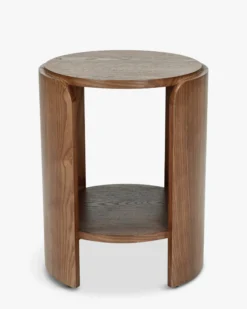 Ensemble de 2 tables de chevet ou d'appoint, Bois noyer, H50 Elipse