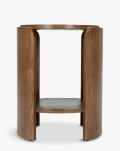 Ensemble de 2 tables de chevet ou d'appoint, Bois noyer, H50 Elipse