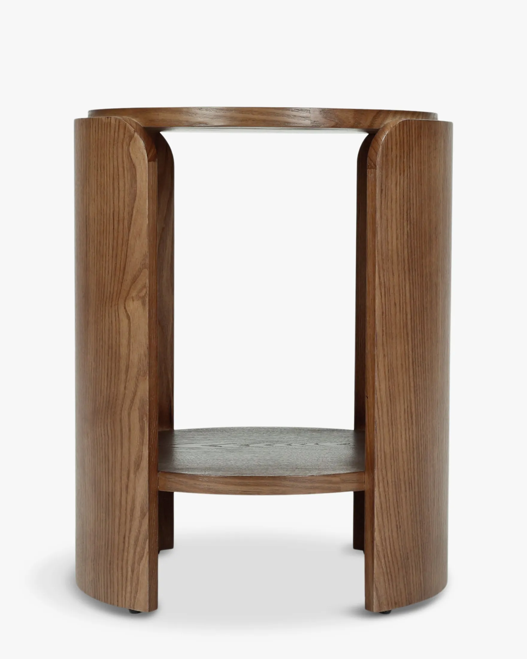 Ensemble de 2 tables de chevet ou d'appoint, Bois noyer, H50 Elipse