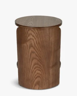 Ensemble de 2 tables de chevet ou d'appoint, Bois noyer, H50 Elipse