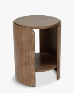 Ensemble de 2 tables de chevet ou d'appoint, Bois noyer, H50 Elipse