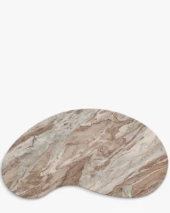 Ensemble de 2 tables gigognes, Marbre Kanta rouge & noyer Isleta