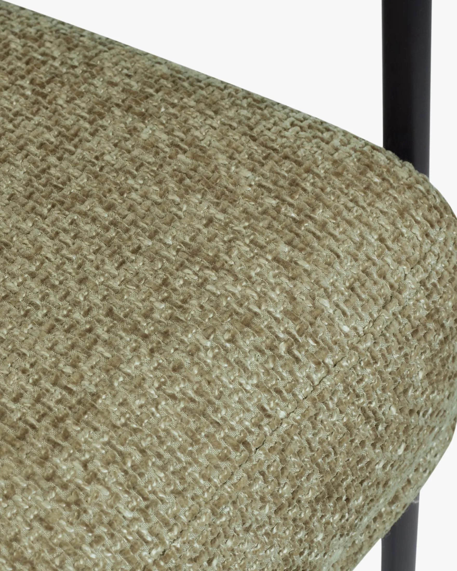 Ensemble de 2 tabourets de bar, Tweed taupe & Métal noir, H78 Arcade