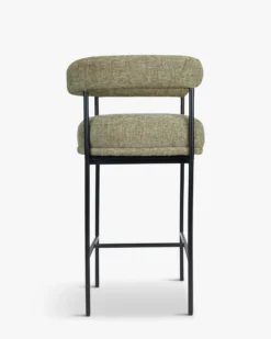 Ensemble de 2 tabourets de bar, Tweed taupe & Métal noir, H78 Arcade