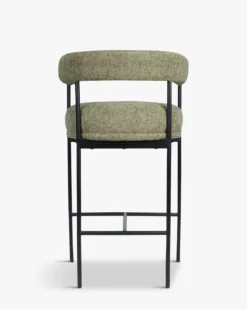 Ensemble de 2 tabourets de bar, Tweed taupe & Métal noir, H78 Arcade