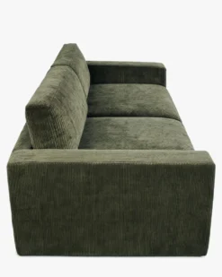 Ensemble fauteuil + canapé 3 places, Velours vert sapin Serena
