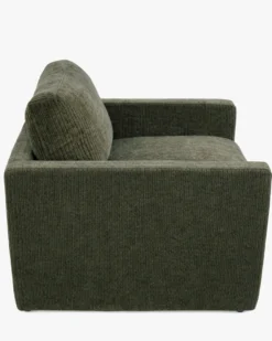 Ensemble fauteuil + canapé 3 places, Velours vert sapin Serena