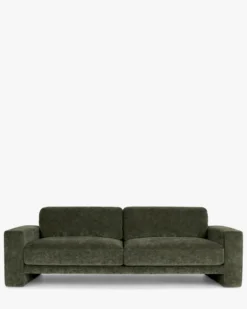 Ensemble fauteuil + canapé 3 places, Velours vert sapin Serena