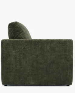 Ensemble fauteuil + canapé 3 places, Velours vert sapin Serena