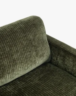 Ensemble fauteuil + canapé 3 places, Velours vert sapin Serena