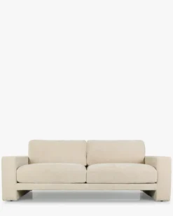 Ensemble fauteuil + canapé 3 places, Velours beige côtelé Serena