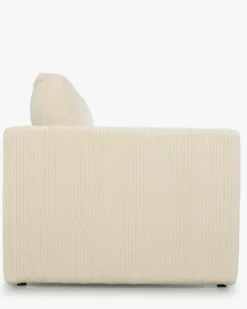 Ensemble fauteuil + canapé 3 places, Velours beige côtelé Serena