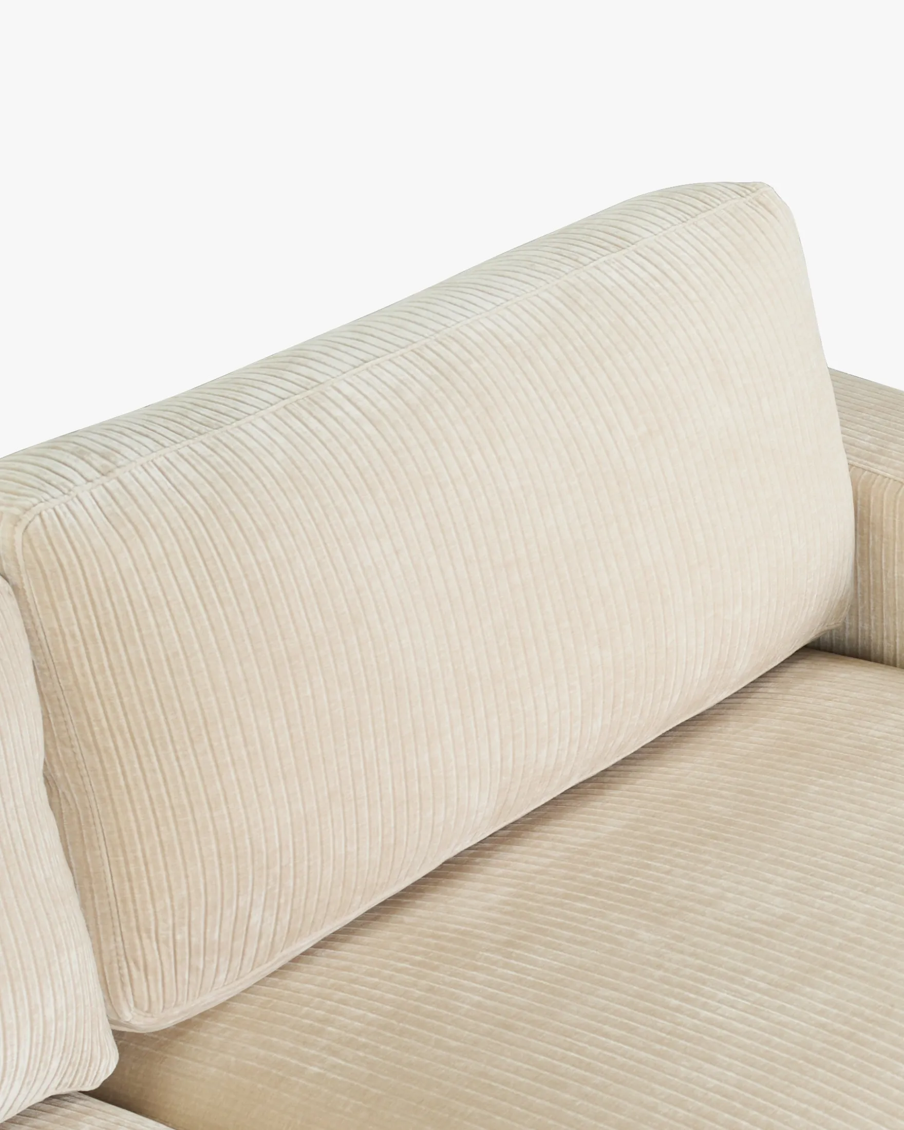 Ensemble fauteuil + canapé 3 places, Velours beige côtelé Serena