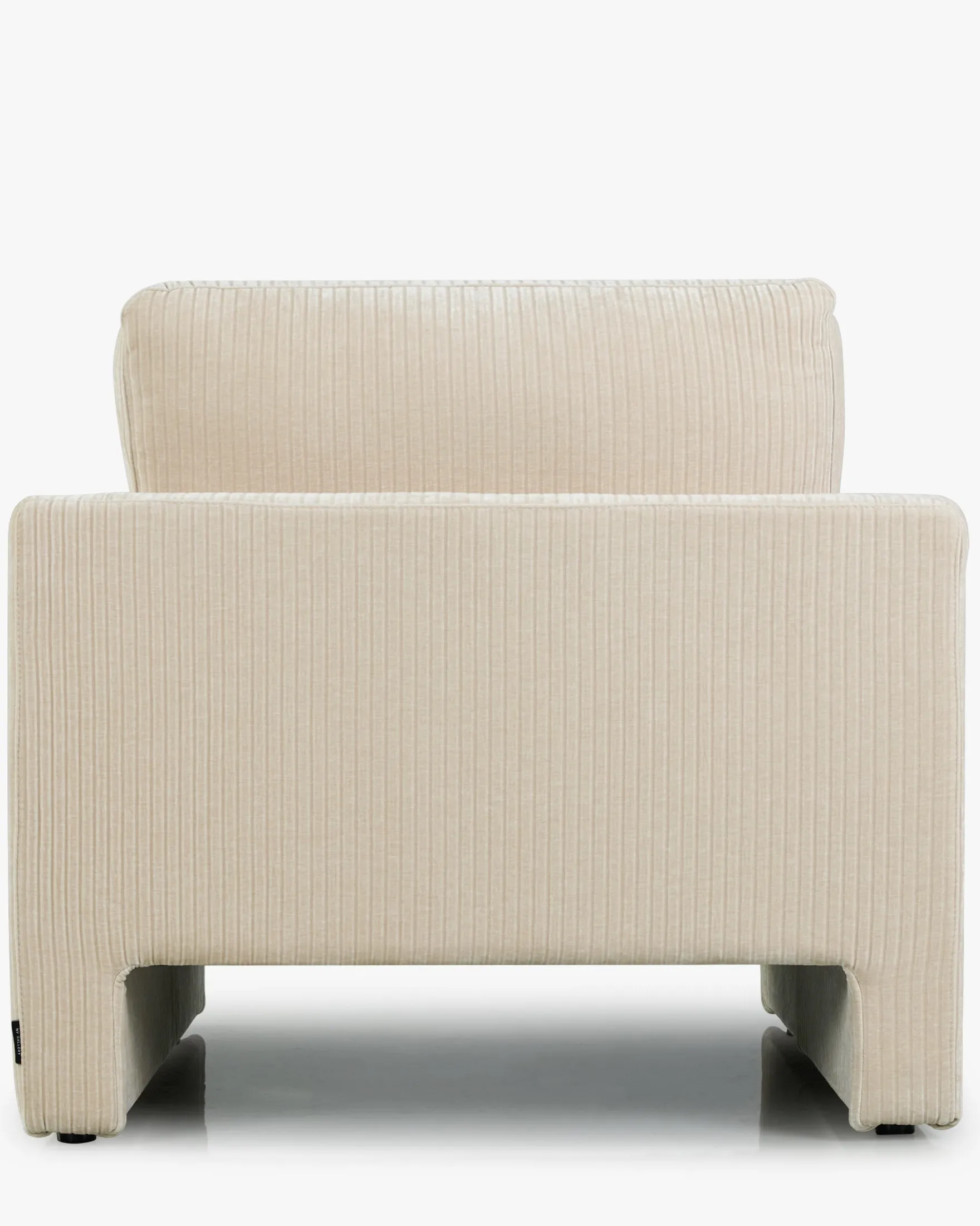 Ensemble fauteuil + canapé 3 places, Velours beige côtelé Serena