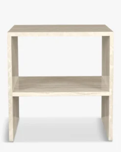 Ensemble 2 tables de chevet, Beige effet travertin, H50 Napoli